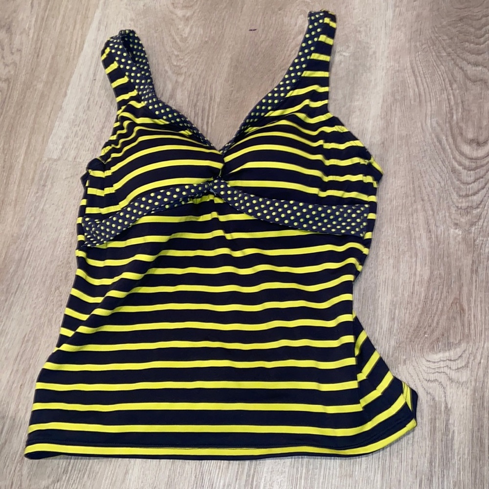 Boden Twist Striped and Polka Dot Tankini Top